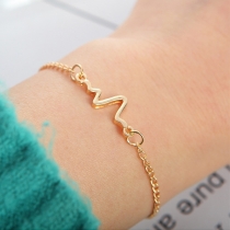 Simple Style Electrocardiogram Shaped Bracelet 