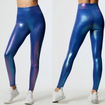 Fashion High Waist Slim Fit PU Leather Pants