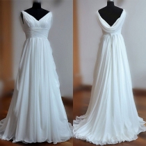 Sexy Backless V-neck Sleeveless High Waist Party Dress