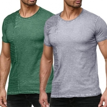 Simple Style Short Sleeve Round Neck Men's T-shirt 