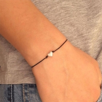 Simple Style Heart Braided Bracelet