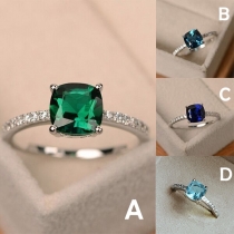 Fashion Colored Rhinestone Inlaid Ring 