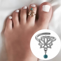 Fashion Lotus Flower Shaped Toe Ring