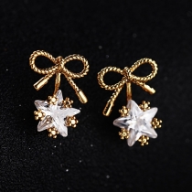 Sweet Style Bowknot Shaped Stud Earrings 