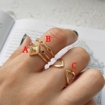 Simple Style Gold-tone Open Ring 