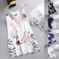 Sexy Deep V-neck Printed Cami Top 