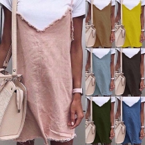 Fashion Short Sleeve T-shirt + Sling Denim Dress Two-piece Set 