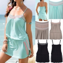 Sexy Backless Printed Spliced Sling Dress(It falls small)