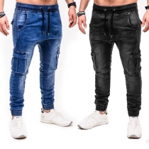 Fashion Elastic Waist Men's Jeans