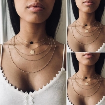 Fashion Gold/Silver Tone Multi-layer Necklace 