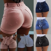 Fashion High Waist Slim Fit Denim Shorts