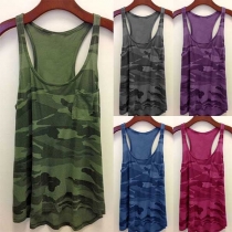 Fashion Camouflage Printed Casual Tank Top