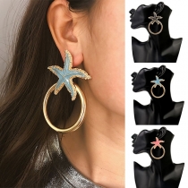Chic Style Starfish Circle Shaped Earrings 