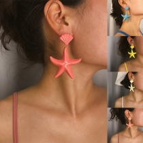 Fashion Starfish Pendant Earrings
