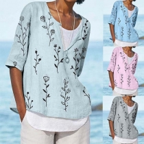 Fashion Short Sleeve Round Neck Printed T-shirt