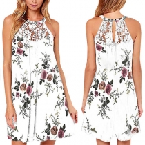 Sexy Off-shoulder Sleeveless Loose Printed Dress