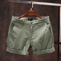 Fashion Solid Color High Waist Shorts