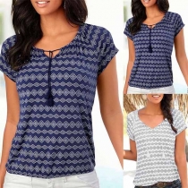 Fashion Short Sleeve Round Neck Printed T-shirt