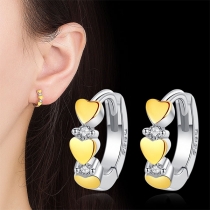 Fashion Contrast Color Heart Shaped Stud Earrings 