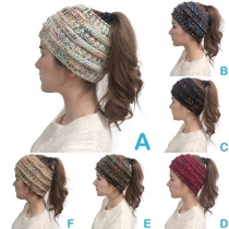 Fashion Mixed Color Hollow Out Knit Beanies 