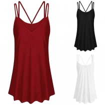 Sexy Backless Solid Color Sling Dress