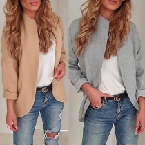 Fashion Solid Color Long Sleeve Thin Cardigan