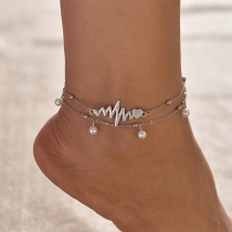 Fashion Imitation Pearl Anklet Set 2 pcs/Set