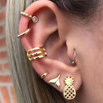 Fashion Rhinestone Inlaid Pineapple Shaped Stud Earrings Set 7 pcs/Set