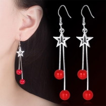 Fashion Bead Pendant Star Earrings 