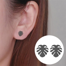 Simple Style Leaf Shaped Stud Earrings