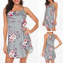 Sexy Off-shoulder Printed Sling Dress