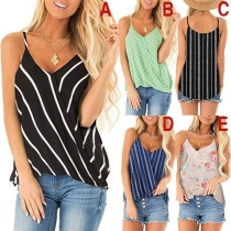 Fashion V-neck Printed Cami Top 
