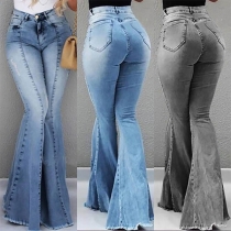 Fashion High Waist Slim Fit Flared Pants Jeans