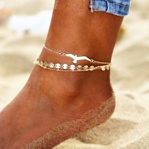Chic Style Bird Pendant Three-layer Anklet