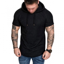 Fashion Short Sleeve Hooded Mock Two-piece T-shirt for Men