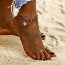 Bohemian Style Sun Flower Double-layer Anklet 