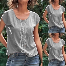 Fashion Short Sleeve Round Neck Printed T-shirt 