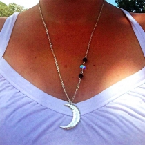 Fashion Crescent Pendant Alloy Necklace 
