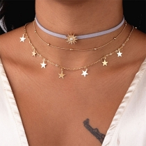 Fashion Star Pendant Three-layer Necklace