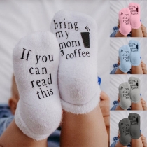 Fashion Letters Printed Socks for Baby1-2 Year Old - 2 Pairs/Set