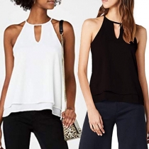 Sexy Off-shoulder Solid Color Sling Chiffon Top 