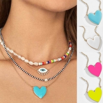 Simple Style Heart Pendant Necklace 