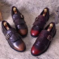 Retro British Style Round Toe Flat Heel All-match Shoes