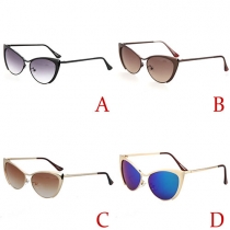 Retro Style Half-frame Sunglasses