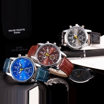 Fashion PU Leather Watch Band Round Dial Quartz Watches