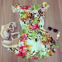 Fashion Off-The-Shoulder Floral Print Mini Dress
