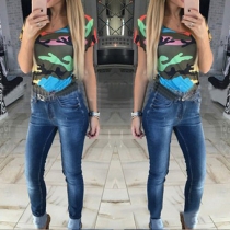 Fashion Camo Crew Neck Short Sleeves T-Shirt