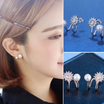 Fashion Rhinestone Pearl Stud Earrings