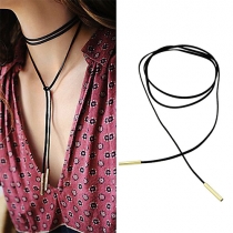 Simple Style Metal Tube Pendant Necklace