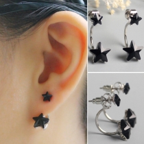 Fashion Style Pentagrams-Shaped Ear Clips Stud Earrings